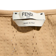 Fendi Pre-Fall 2021 Sheer Organza Shirt Dress Knit Slip & Leather Belt Set IT 40