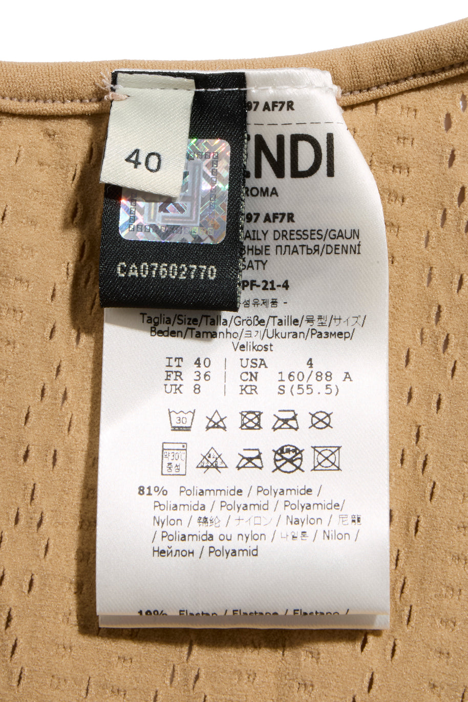 Fendi Pre-Fall 2021 Sheer Organza Shirt Dress Knit Slip & Leather Belt Set IT 40