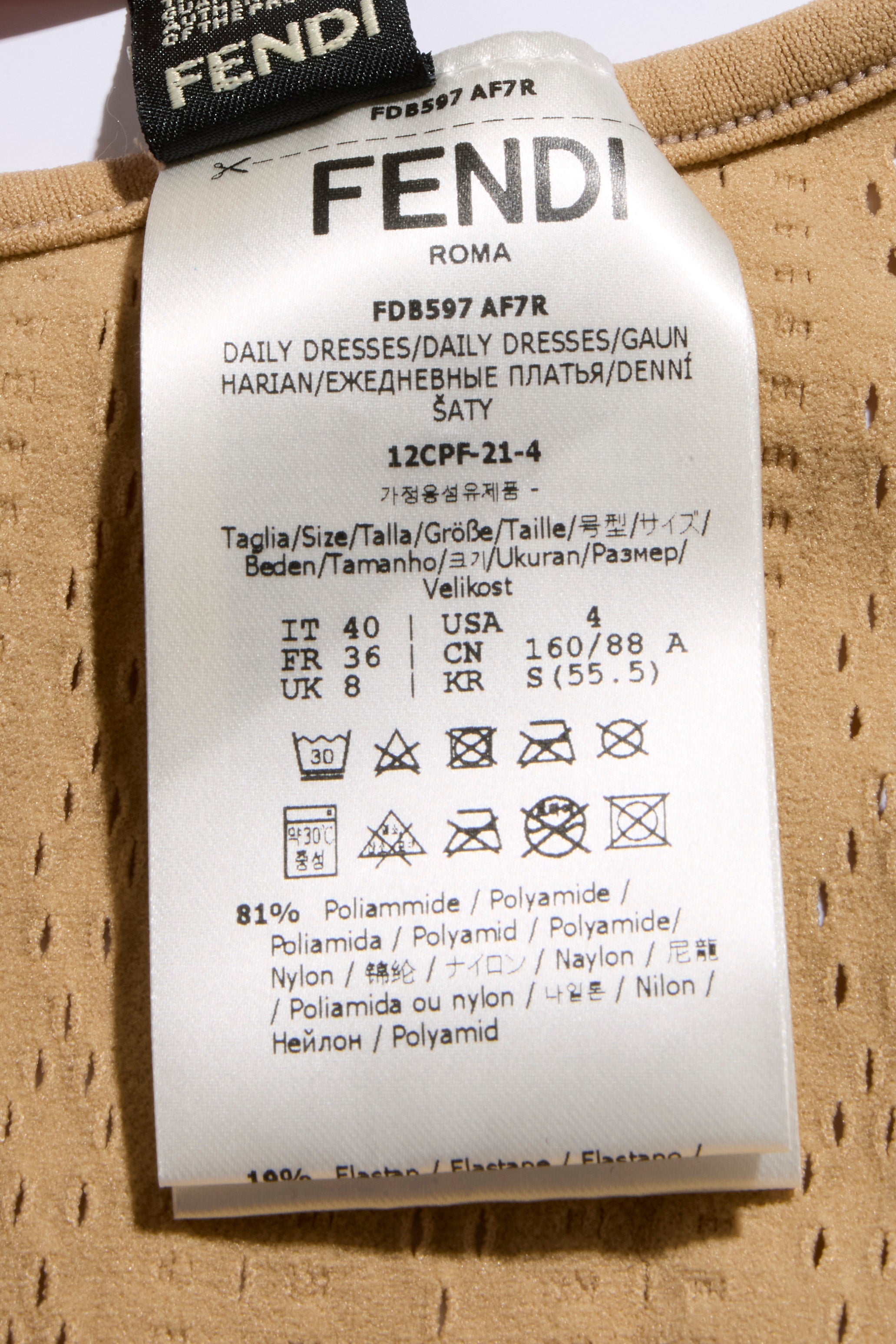 Fendi Pre-Fall 2021 Sheer Organza Shirt Dress Knit Slip & Leather Belt Set IT 40