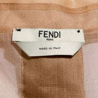 Fendi Pre-Fall 2021 Sheer Organza Shirt Dress Knit Slip & Leather Belt Set IT 40