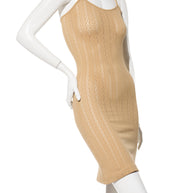 Fendi Pre-Fall 2021 Sheer Organza Shirt Dress Knit Slip & Leather Belt Set IT 40