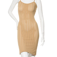 Fendi Pre-Fall 2021 Sheer Organza Shirt Dress Knit Slip & Leather Belt Set IT 40