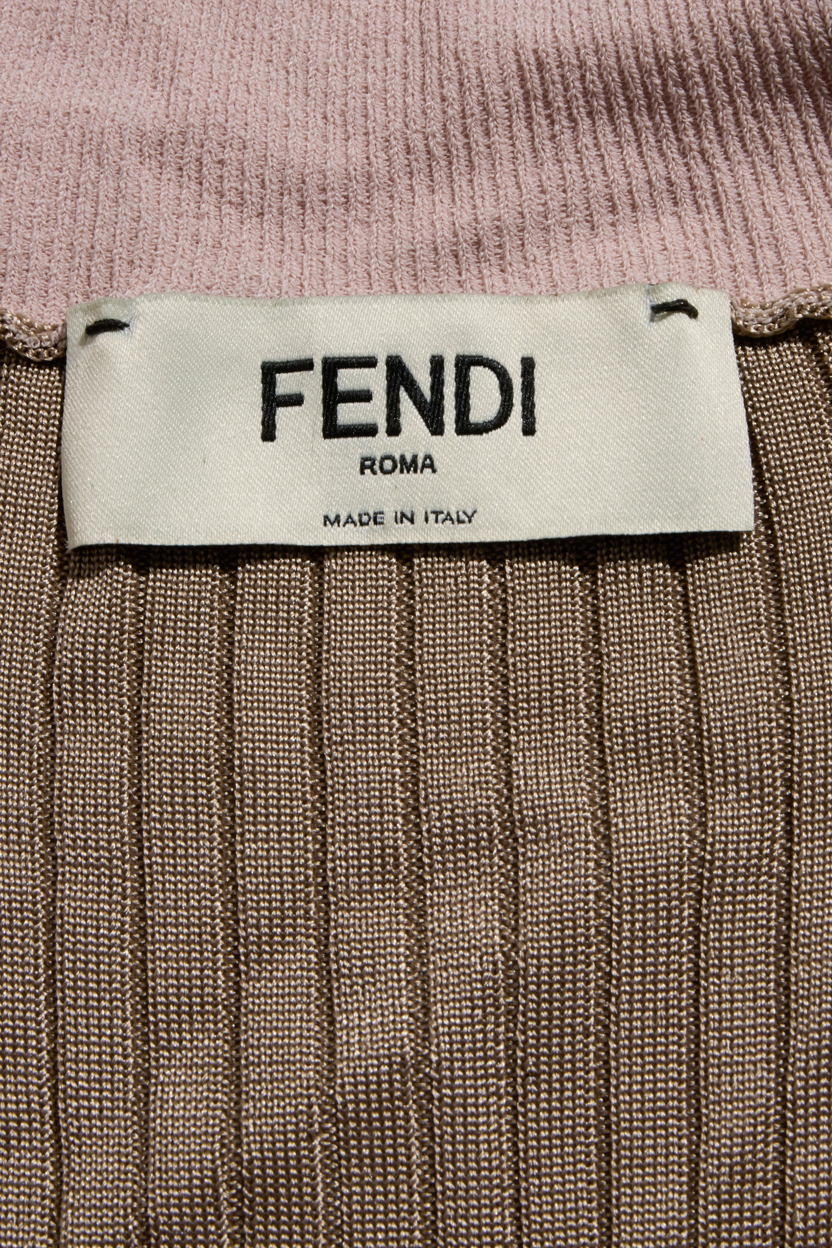 Fendi Pre-Fall 2018 Silk Ribbed Knit Maxi Dress IT 40 (US 4)