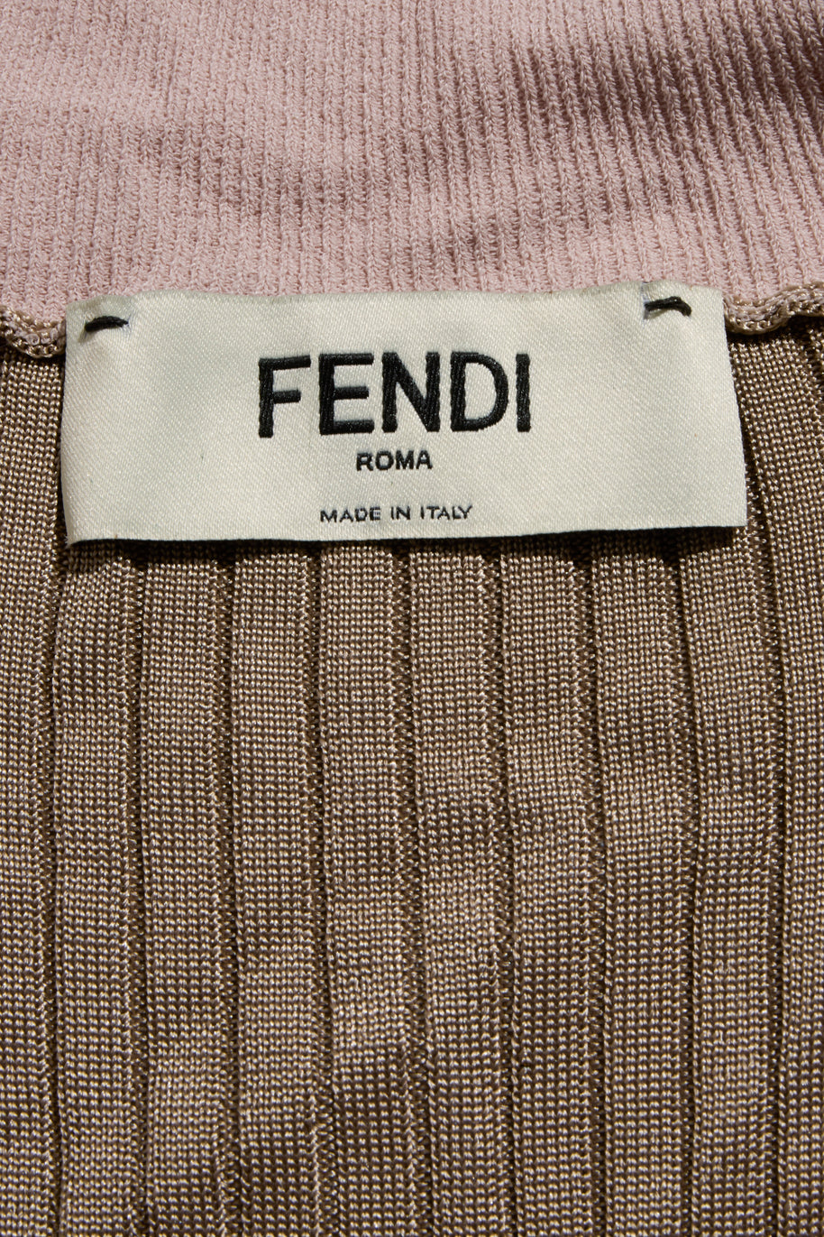 Fendi Pre-Fall 2018 Silk Ribbed Knit Maxi Dress IT 40 (US 4)