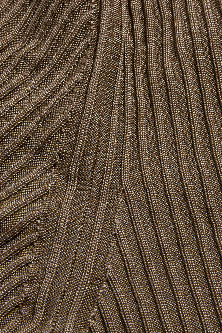 Fendi Pre-Fall 2018 Silk Ribbed Knit Maxi Dress IT 40 (US 4)