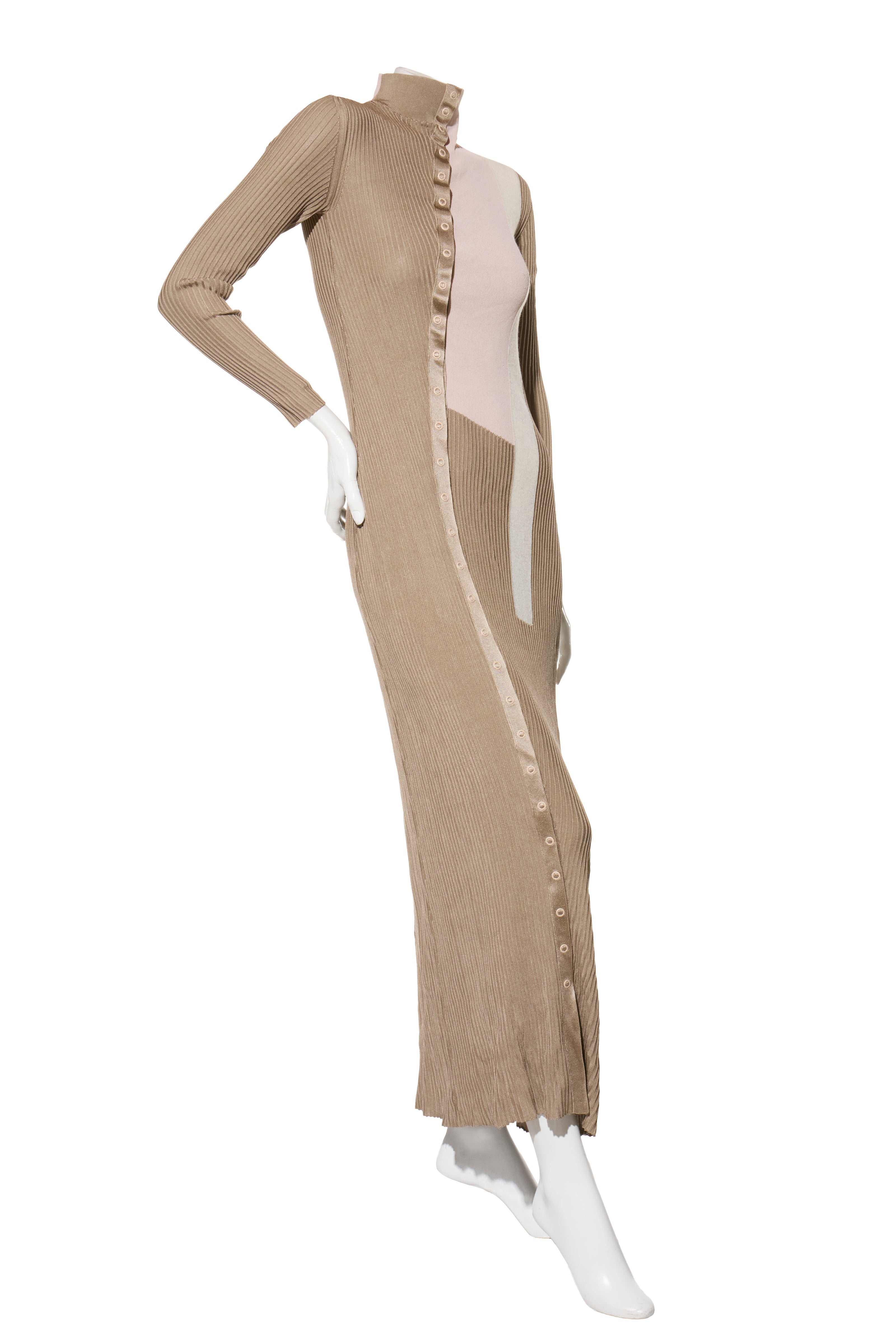 Fendi Pre-Fall 2018 Silk Ribbed Knit Maxi Dress IT 40 (US 4)