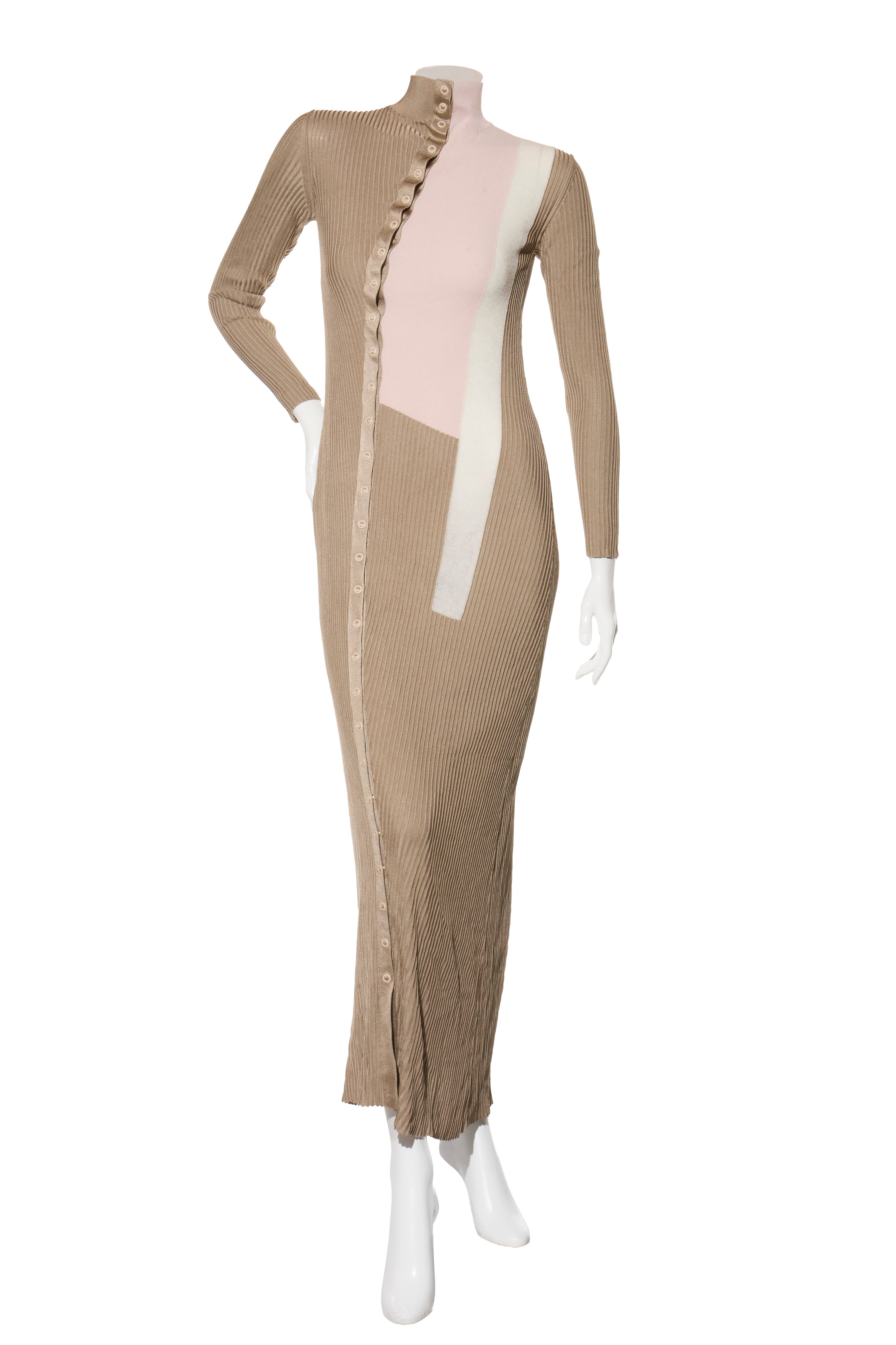 Fendi Pre-Fall 2018 Silk Ribbed Knit Maxi Dress IT 40 (US 4)