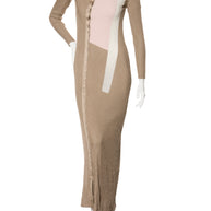 Fendi Pre-Fall 2018 Silk Ribbed Knit Maxi Dress IT 40 (US 4)