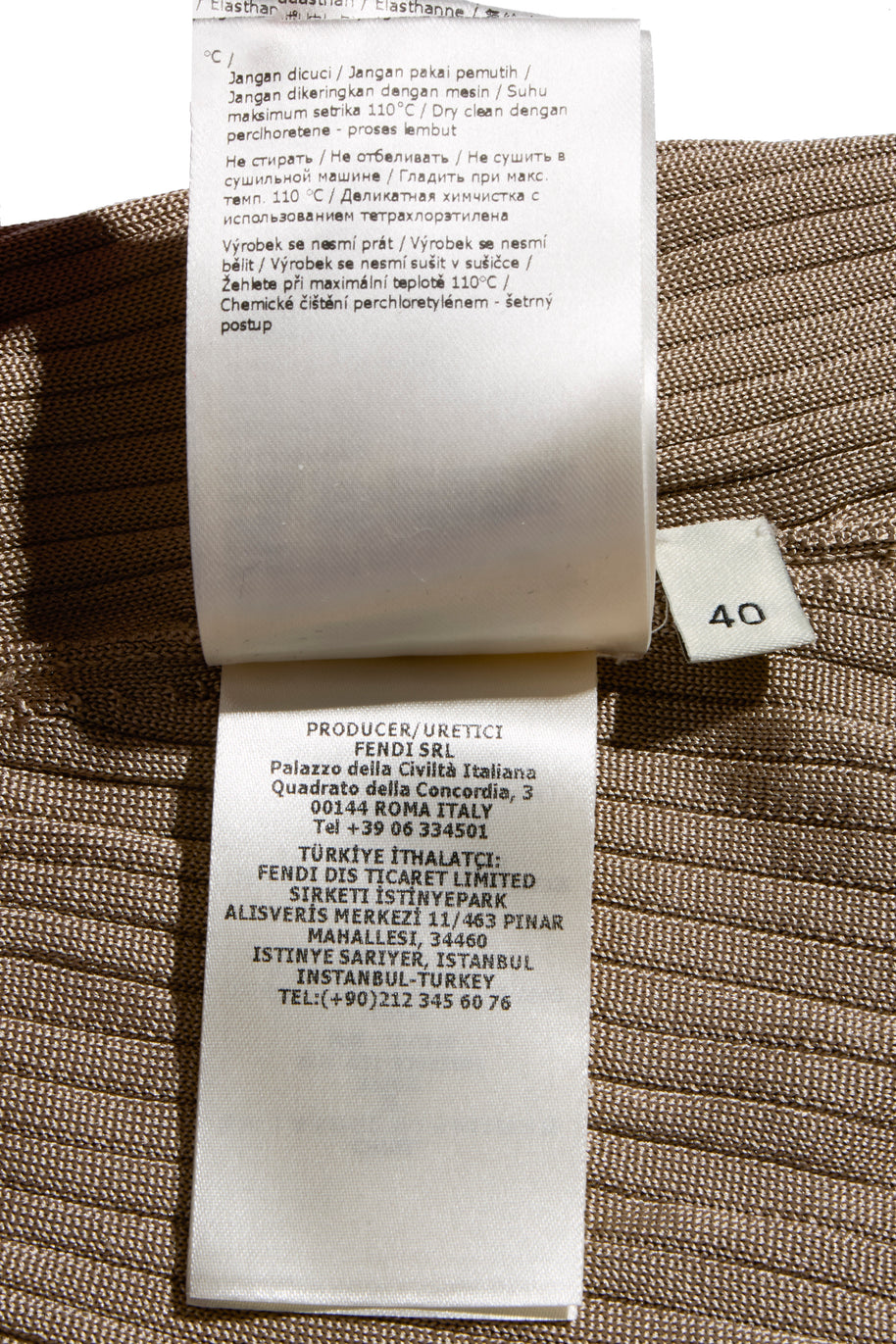 Fendi Pre-Fall 2018 Silk Ribbed Knit Maxi Dress IT 40 (US 4)