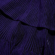 Givenchy Fall/Winter 2022 Runway Violet Mesh Rib Knit Pleated Tiered Mini Dress Size Small