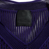 Givenchy Fall/Winter 2022 Runway Violet Mesh Rib Knit Pleated Tiered Mini Dress Size Small