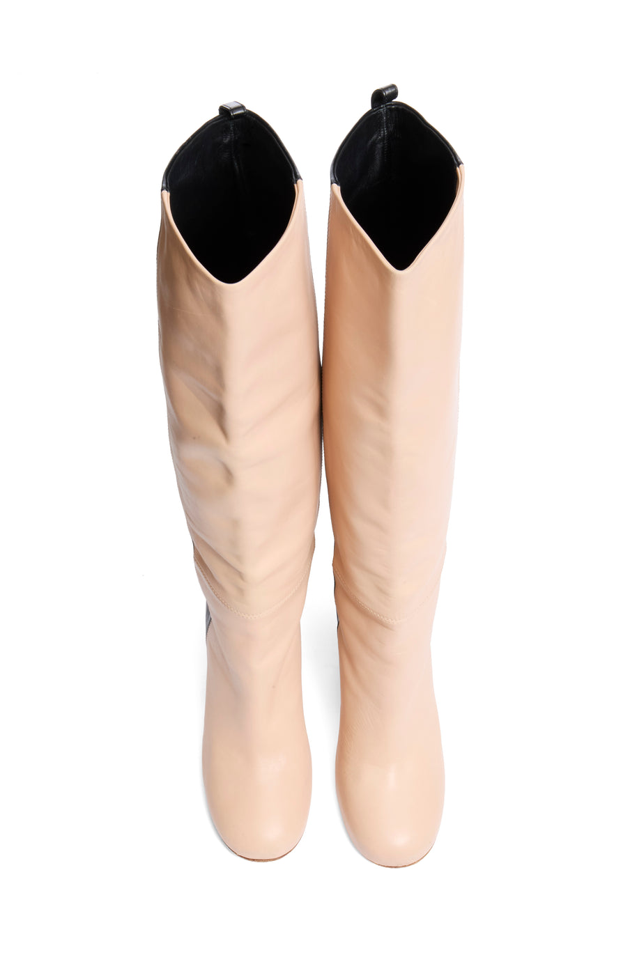 CÉLINE FW12 Two-Tone Leather Wedge Boots Phoebe Philo Era Size 38.5