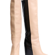CÉLINE FW12 Two-Tone Leather Wedge Boots Phoebe Philo Era Size 38.5