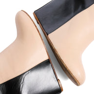 CÉLINE FW12 Two-Tone Leather Wedge Boots Phoebe Philo Era Size 38.5