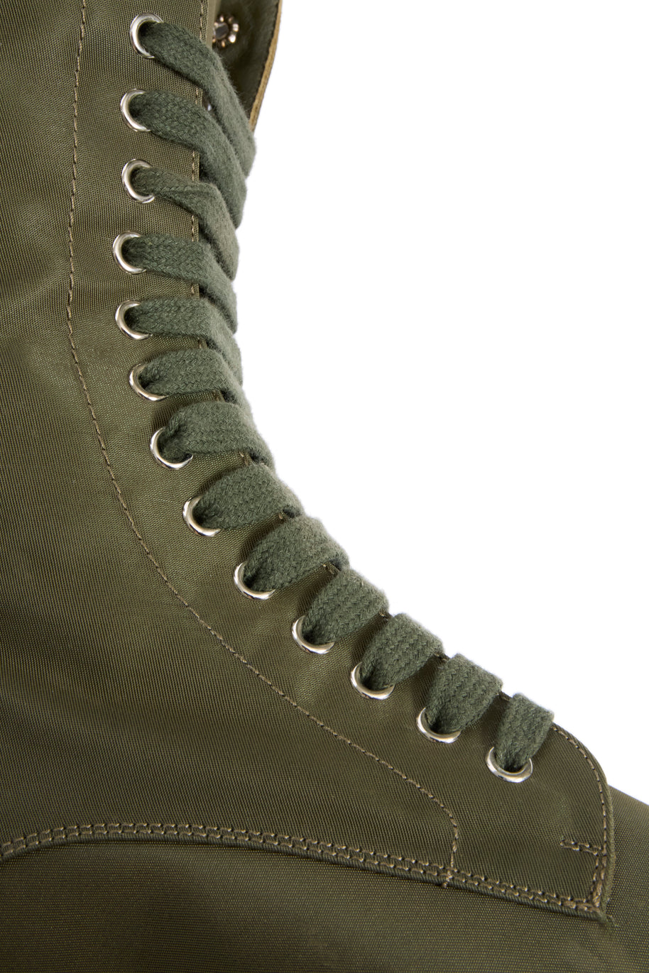 The Attico Selene Platform Boots Size 40 Military Green FW 2021 Made in Italy