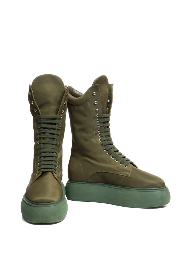 The Attico Selene Platform Boots Size 40 Military Green FW 2021 Made in Italy