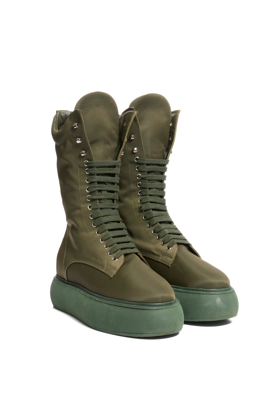 The Attico Selene Platform Boots Size 40 Military Green FW 2021 Made in Italy