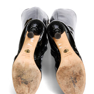 Dolce Gabbana FW07 Patent Leather Baroque-Heel Knee-High Boots Size 39