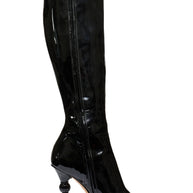 Dolce Gabbana FW07 Patent Leather Baroque-Heel Knee-High Boots Size 39
