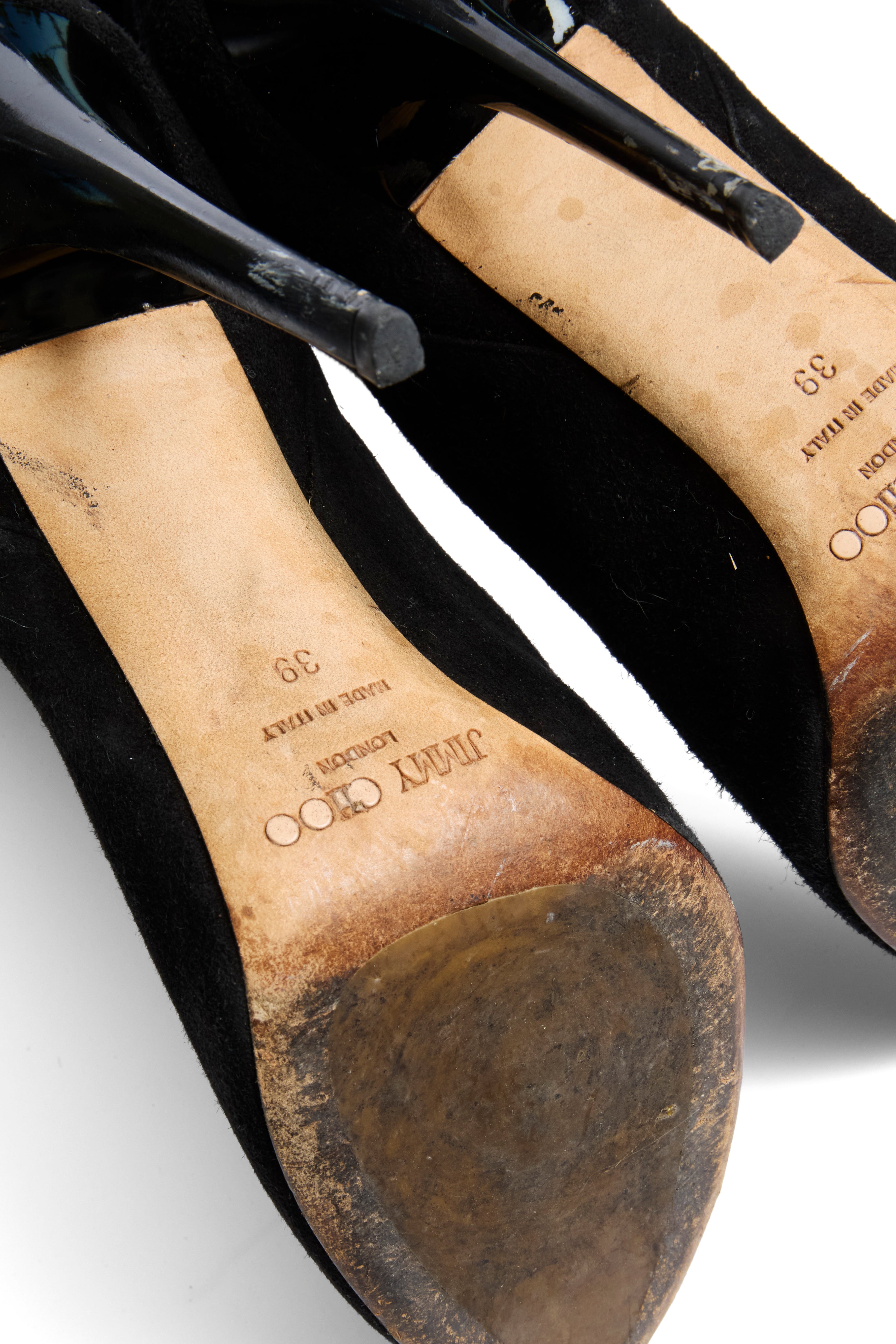 Jimmy Choo Titan Black Suede Over The Knee Boots Heel 4.5” Size 39 AW12 Italy