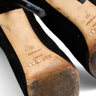 Jimmy Choo Titan Black Suede Over The Knee Boots Heel 4.5” Size 39 AW12 Italy