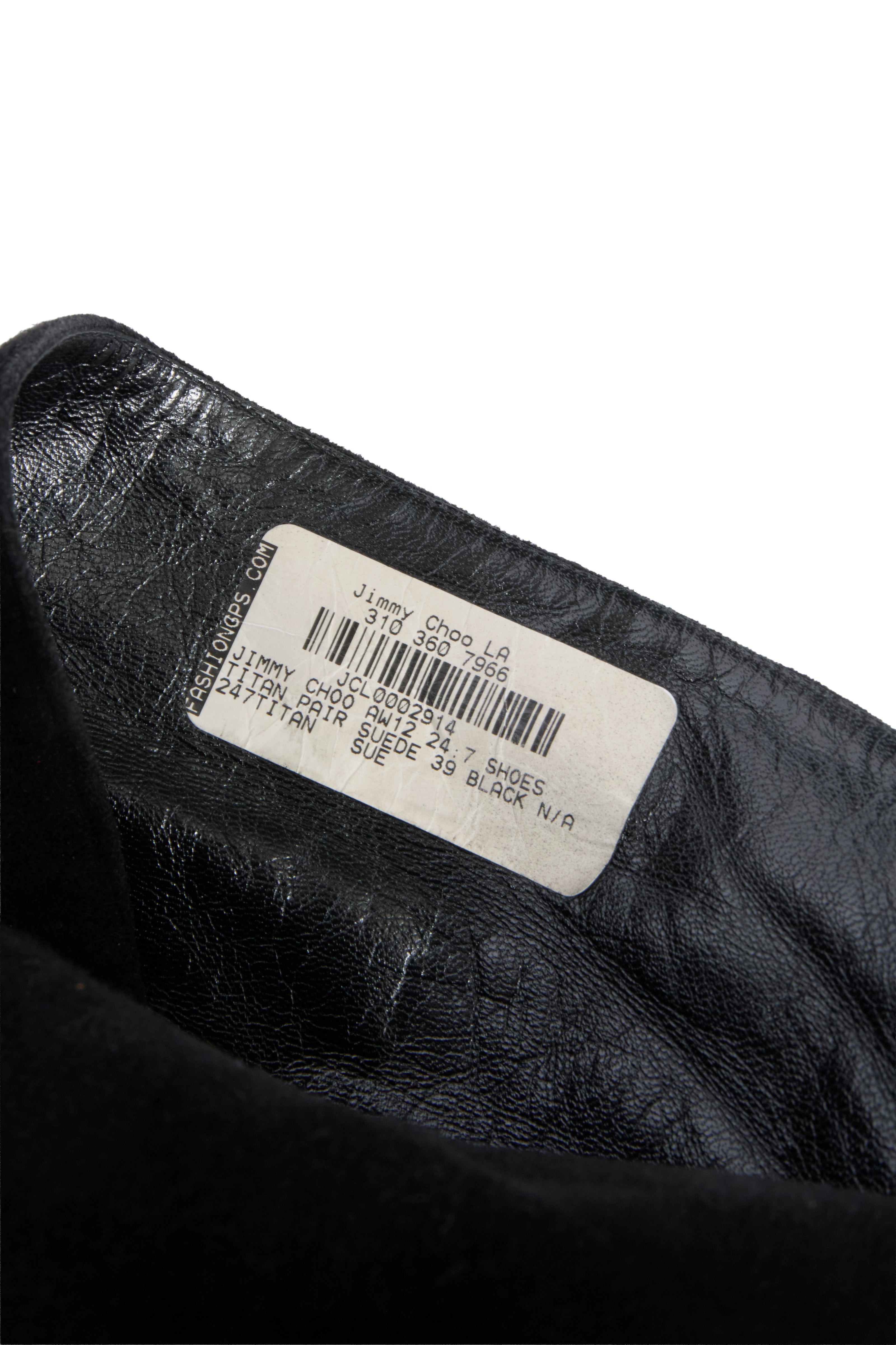 Jimmy Choo Titan Black Suede Over The Knee Boots Heel 4.5” Size 39 AW12 Italy