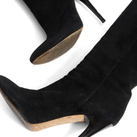 Jimmy Choo Titan Black Suede Over The Knee Boots Heel 4.5” Size 39 AW12 Italy