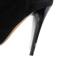 Jimmy Choo Titan Black Suede Over The Knee Boots Heel 4.5” Size 39 AW12 Italy