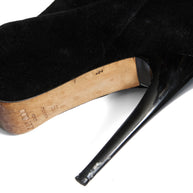 Jimmy Choo Titan Black Suede Over The Knee Boots Heel 4.5” Size 39 AW12 Italy