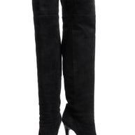 Jimmy Choo Titan Black Suede Over The Knee Boots Heel 4.5” Size 39 AW12 Italy