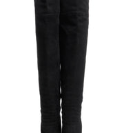 Jimmy Choo Titan Black Suede Over The Knee Boots Heel 4.5” Size 39 AW12 Italy