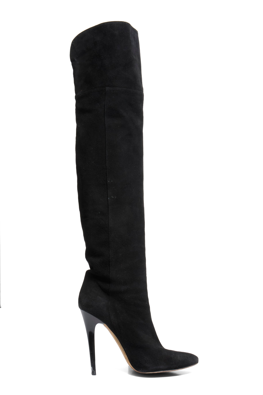 Jimmy Choo Titan Black Suede Over The Knee Boots Heel 4.5” Size 39 AW12 Italy