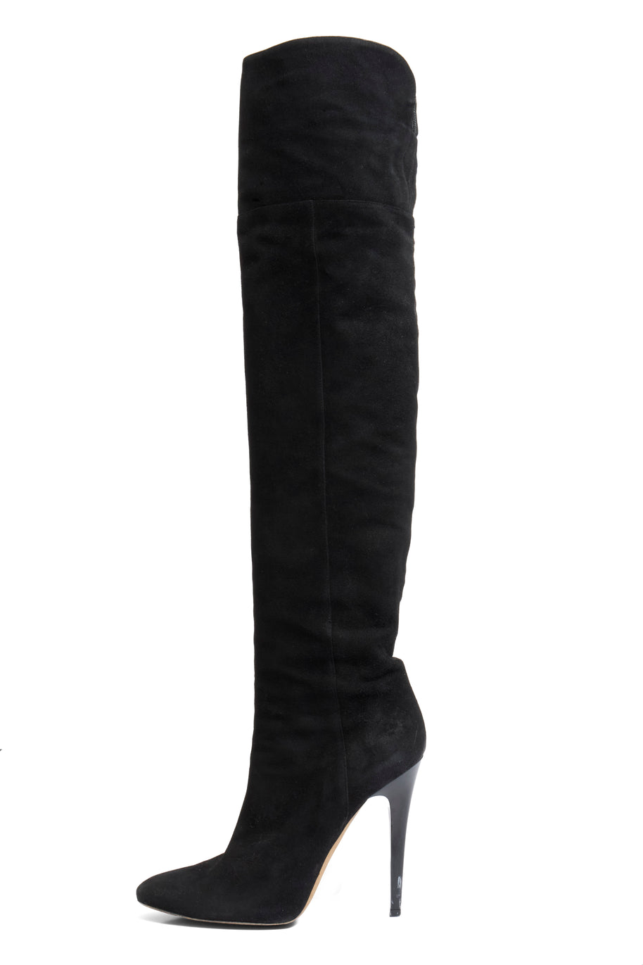 Jimmy Choo Titan Black Suede Over The Knee Boots Heel 4.5” Size 39 AW12 Italy