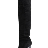 Jimmy Choo Titan Black Suede Over The Knee Boots Heel 4.5” Size 39 AW12 Italy