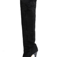 Jimmy Choo Titan Black Suede Over The Knee Boots Heel 4.5” Size 39 AW12 Italy