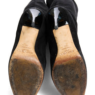 Jimmy Choo Titan Black Suede Over The Knee Boots Heel 4.5” Size 39 AW12 Italy