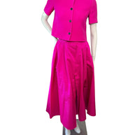 Christian Dior Fuchsia Wool Silk Skirt Suit Set 2023 Size FR36 US4