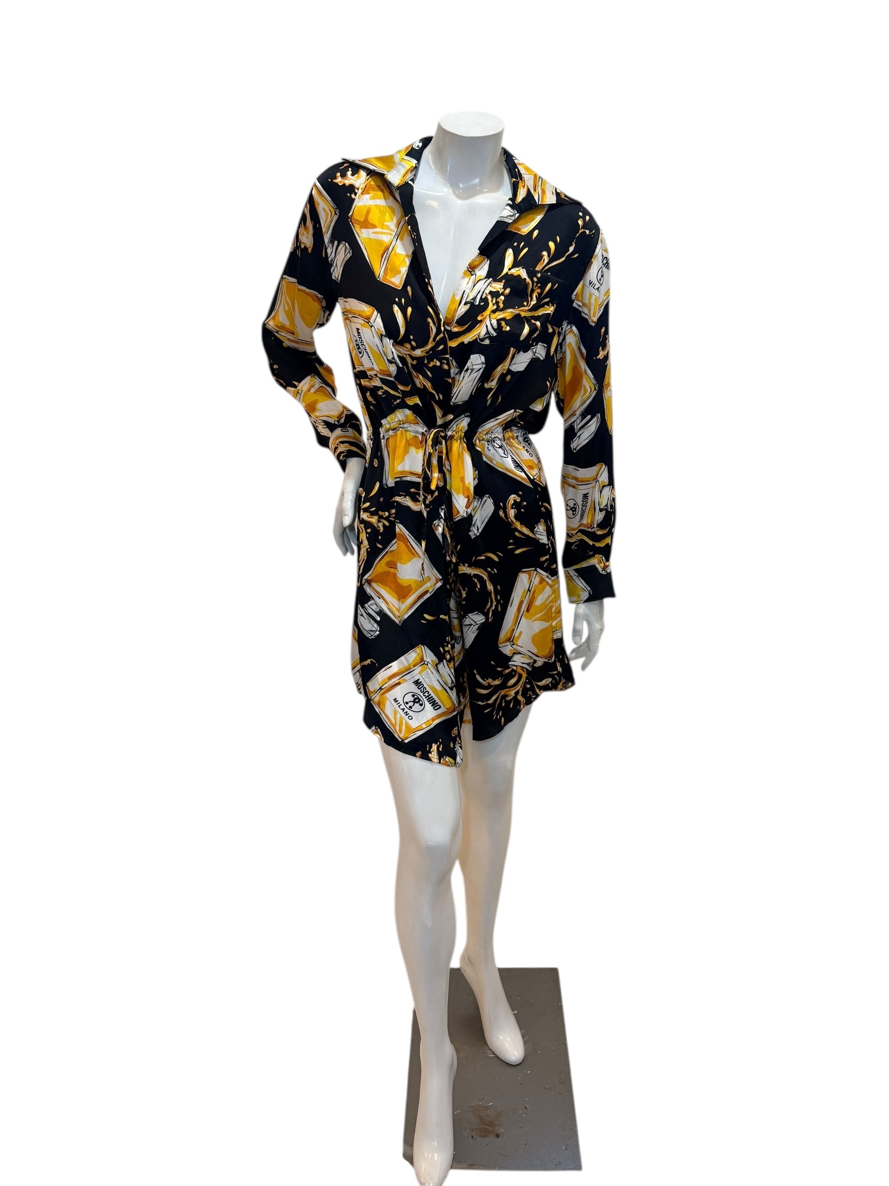 Moschino Couture Perfume Print Wrap Dress – Jeremy Scott Era IT 40