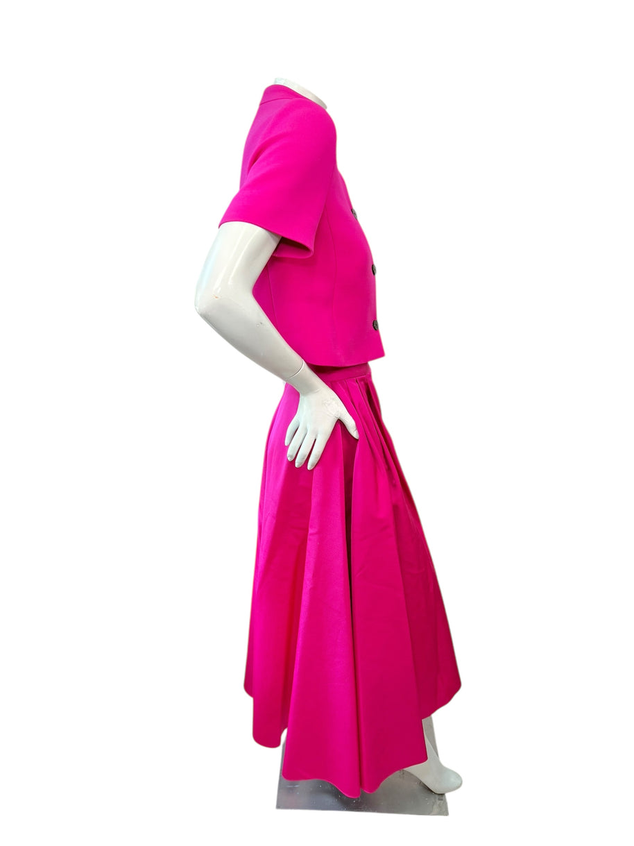 Christian Dior Fuchsia Wool Silk Skirt Suit Set 2023 Size FR36 US4