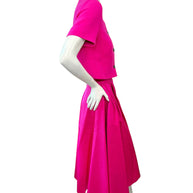 Christian Dior Fuchsia Wool Silk Skirt Suit Set 2023 Size FR36 US4