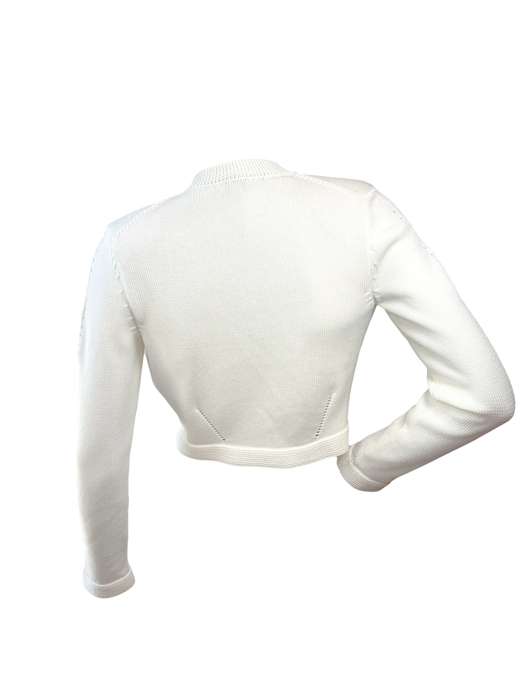 Chanel 2019 Ivory Cropped Knit Cardigan Jacket FR34