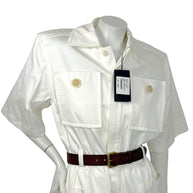 SAINT LAURENT 2023 White Utility Jumpsuit FR 36 NWT
