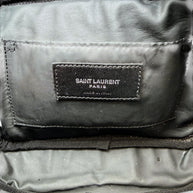 Saint Laurent Paris YSL Black Quilted Leather Mini Camera / Cosmetic Bag