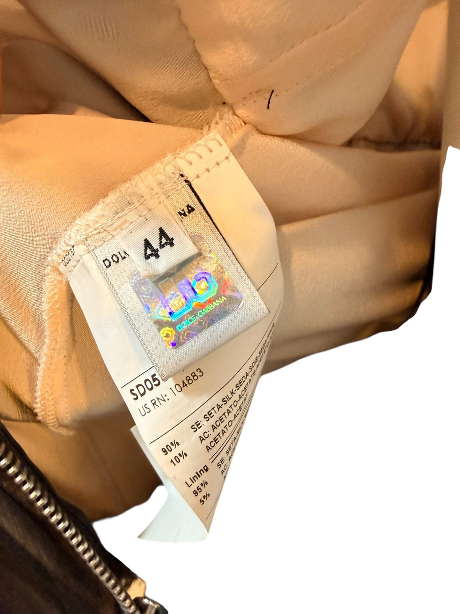 Dolce & Gabbana Sheer Silk Bow Strap Dress Early 2000s IT 44