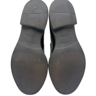 Prada Black Brushed Leather Triangle Logo Loafers Size 38