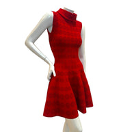 Alaïa Red Jacquard Knit Fit & Flare Dress – Spring/Summer 2017 IT 38