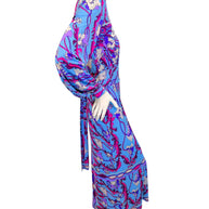 Vintage Emilio Pucci Psychedelic Print Long Sleeve Midi Dress | 1960s–1970s Italy