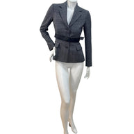 Christian Dior SS2011 3-Piece Wool Blazer, Removable Cape & Logo Belt Set FR36 | Galliano Era