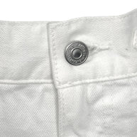 Celine White Cotton Denim Culotte Shorts Gold Hardware 28