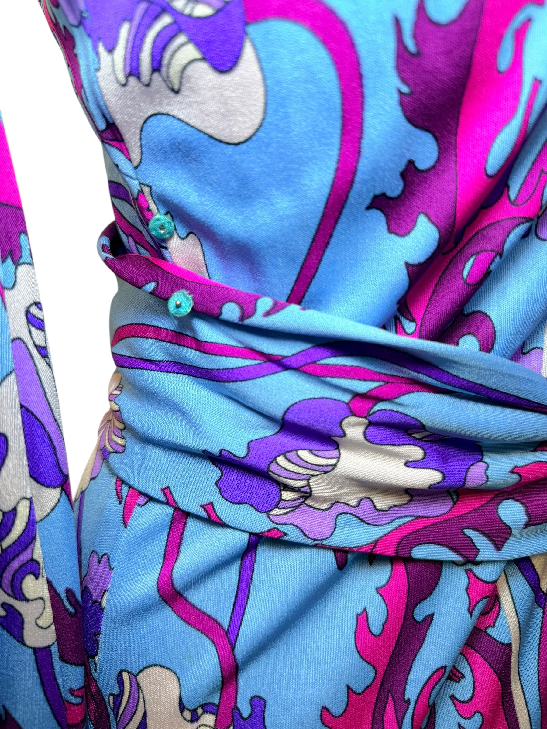 Vintage Emilio Pucci Psychedelic Print Long Sleeve Midi Dress | 1960s–1970s Italy